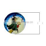 Wholesale Round Flatback Multicolor Halloween Witch Besom Pattern Transparent 20mm Glass Dome Seals Cabochons thumbnail-2
