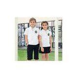 Custom Short Sleeves Cotton White Students School Uniforms For Boys / Girls