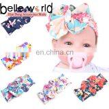 High Quality Floral Bowknot Baby Headband Large Bow Cotton Headband for Children thumbnail-1