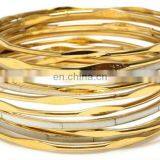 Natural Bone Bangle With Gold Metal Fitting thumbnail-1