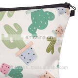 Cactus Soft Beauty Wholesale Custom Trendy Stylish Beautiful Polyester Brush Fashion Travel Make up Cosmetic Bag Organizer thumbnail-3