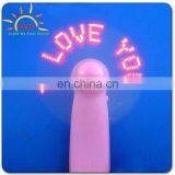 Promotional Programmed Led Light up Handheld Name Mini Fan