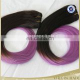wholesale 6a grade 2 tone ombre hair purple color ombre hair extension remy tape hair extension