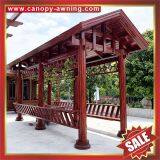 Outdoor Park Garden Wood Style Aluminum Alu Metal Gazebo Pavilion Pagoda Gloriette Canopy Awning thumbnail-5