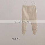 Newborn Baby Girl Footed Leggings Cute Angel Wings Gray White Striped Infant Tights Footed Pants Baby Boutique Clothes thumbnail-2