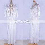 White Cotton Beach Dress 2019 Robe de Plage Lace Beach Wear Pareo Beach Bikini Cover up Sarong Kaftan Tunic Swim Covers thumbnail-4