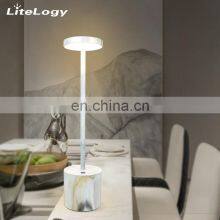 Cordless Rechargeable Modern Nordic White Luxury Marble Table Lamps