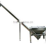 Stainless Steel Inclined Sprial Screw Conveyor With Rectangle Hopper
