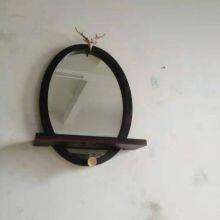 Wall Mounted Hexagon Moon Mirror With Shelf Hanging Storage Display Glass Mirror Wall Decor for BathRoom thumbnail-3