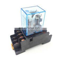 Микроэлектронный миниатюрный электромагнитный реле MY4NJ 5А, 14 контактов, катушка 4ДПДТ с разъемом PYF14A, DC12В, 24В, AC110В, 220В, с LED