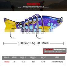 10cm/15.5g Bass Multi Jointed Saltwater Trolling Lure Sea Fishing Hard Plastic Lure thumbnail-5