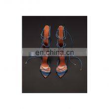 Women Shoes New Design Attractive Green Color Lace up High Heel Women's Sandals thumbnail-5