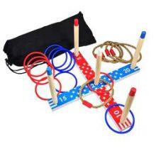 Wooden Ring Toss Game Set Fun Quoits Game thumbnail-1