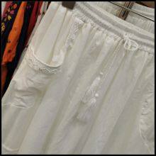 Fairy Lace Stitching Pocket Cotton Skirt~2023 Early Spring New Style European and American Style Sweet A-line Skirt thumbnail-4