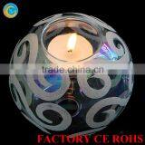 Frosted Crystal Globe Glass Candle Holder Centerpieces