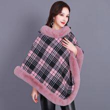 Imitation Fur Round Neck Plaid Sleeveless Coat Thickened Cape 2025 New Model thumbnail-4