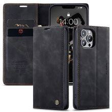 Premium Black Leather Flip Phone Case With Multi-Card Holder & RFID Protection - Luxury Flip Leather Wallet for IPhone & Android