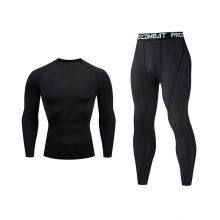 Wholesale Men Running Sportswear Gym Tight Sports Tracksuit Compression Shirts Shorts Workout Jogging Fitness Clothing Sport Yoga 2Pcs Set thumbnail-1