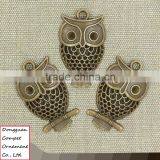 Wholesale 32*19mm Zinc Alloy Hollow Out Ancient Bronze Owls Pendant thumbnail-4