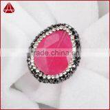 Peachblow Jade Faceted Beads Inlaid Zircon Paved Beads, Zircon Jewelry Wholesale With CZ Paved Cap thumbnail-3