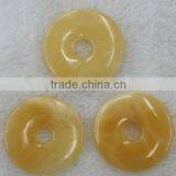 Natural Soft Yellow Jade Donuts for Jewelry Making