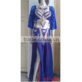 elegant dark blue rhinestone beaded belly dance costumes(XF-026)
