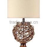 Natural Rattan and Iron Table Lamp thumbnail-1
