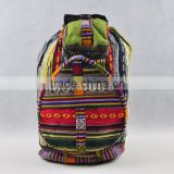 2016 Ethnic style heart shape hemp sling bag, sling backpack