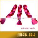 Colorful Synthetic Crochet Braiding Hair Extension Synthetic Ombre Marley Hair Braid Rainbow Jumbo Braid Hair thumbnail-2