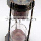 Antique Replica Brass Hourglass Compass Sand Timer Code 2125 thumbnail-1