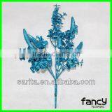 Good Material Blue Color Decorative Artificial Plants With 7 Branches