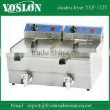 Counter Top 2 Tank 2 Basket Electric Deep Fryer With Oil Faucet and CE Approval Fryer Machine thumbnail-1