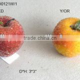 2013 New Artificial Fake Fruits Christmas 3*3" Artificial Sugar Apple With Glitter Christmas Tree Decoration