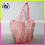 Paper Straw and Polyester Material Bag Irregular Vertical Stripes thumbnail-1