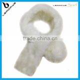White Color Plain Best Selling Faux Fox Fur Scarf thumbnail-1