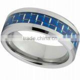 8mm White Ceramic Domed Ring With Light Gray Carbon Fiber Inlay thumbnail-1
