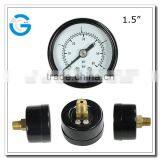 High quality brass internal black steel 0-60 psi pressure gauge with back mounting