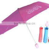 Promotional 21inch 3 Folding Rose Shaped Bottle Umbrella thumbnail-2
