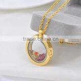 30*20.5mm Real Gold Plated Round Alloy Memory Locket- For Floating Charms thumbnail-4