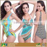 Women's Printed Spandex Nylon Backless One Piece Swimsuit Bikini