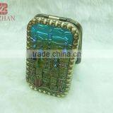 Metal Souvenir Brass Castle Rhinestone Mirror/antique Castle Makeup Mirror thumbnail-2