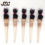 Cute Lifelike Kitty Top Carved Wood Ballpoint Pen thumbnail-1