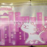 Pink Printed PVC File Bag with zip
