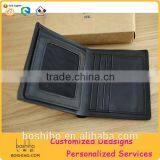 Custom Black Genuine Leather Men's Wallet OEM