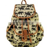 New Fashion Design Girlish Elephant Animal Canvas Backpack for 2015 (BBC032)