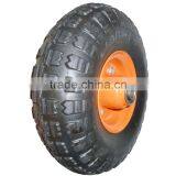 10 Inch 4.1/3.50-4 Heavy Duty Solid Rubber Wheel for Hand Trucks, Tool Carts thumbnail-1