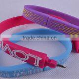 Newest Product!!! Portable Soft & Flexible Advertising & Promotional Gift Multifunction Slap Silicone Wristband Pen for Writting thumbnail-1