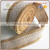Burlap Raw Jmaterial Jute Ribbon With Customerized Lace Logo thumbnail-3