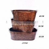 Iron planter with copper plating