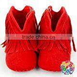 Afforable Girls Soft Soled Suede Leather Shoes Four Colors Baby Tassel Moccasins thumbnail-3